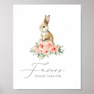Poster Symbole Bunny Floral Girl Anniversaire Fête Faveur