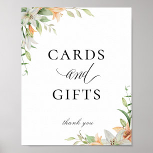 Poster Symbole Cadeaux de Cartes Lily Florales Modernes