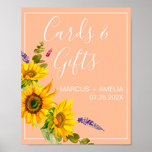 Poster Symbole Cadeaux de Mariage des Fleurs de Soleil su (Devant)