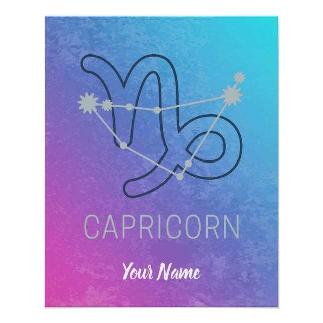 Poster Symbole Capricorne Zodiac Star Horoscope Constella (Devant)