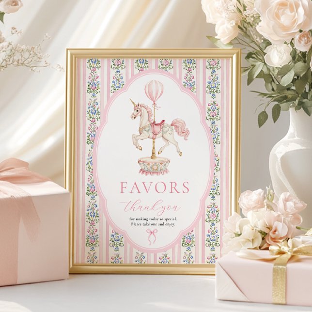 Poster Symbole Carousel Rose Anniversaire Faveurs (Créateur téléchargé)