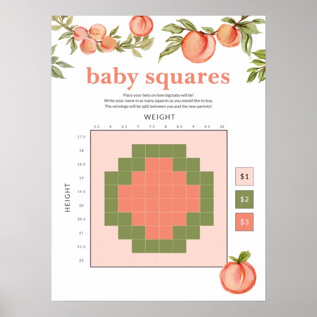 Poster SYMBOLE Carré du Baby shower de paris Sweet Peach (Devant)