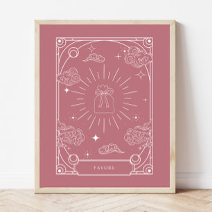 Poster Symbole Celestial Tarot Rose Baby shower Faveurs
