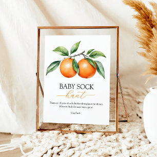 Poster Symbole Chasse aux Baby showers Orange