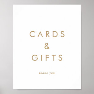 Poster Symbole Chic Gold Typographie Cartes et Cadeaux