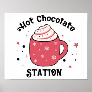 Poster Symbole Chocolat Chaud Station Vibes Rétro
