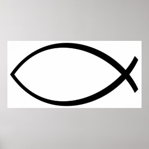 Poster Symbole Christian Fish (Ichthys)
