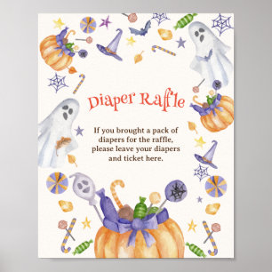 Poster Symbole Citrouille de bonbons Fantômes Halloween D