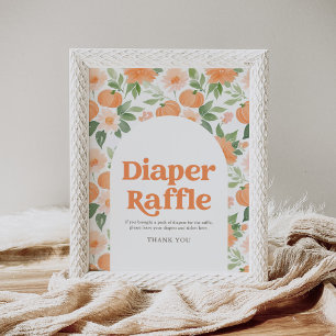 Poster SYMBOLE Citrouille Floral Baby shower Déchets