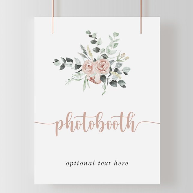 Poster Symbole classique rose rose rose floral (Créateur téléchargé)