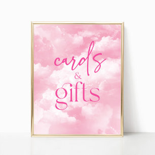 Poster Symbole Clouds rose étincelant Cartes & Cadeaux