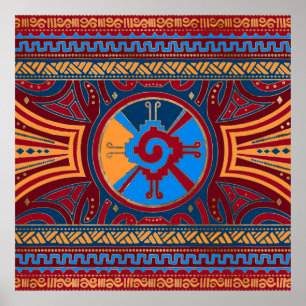 Poster Symbole coloré Hunab Ku Mayan #3