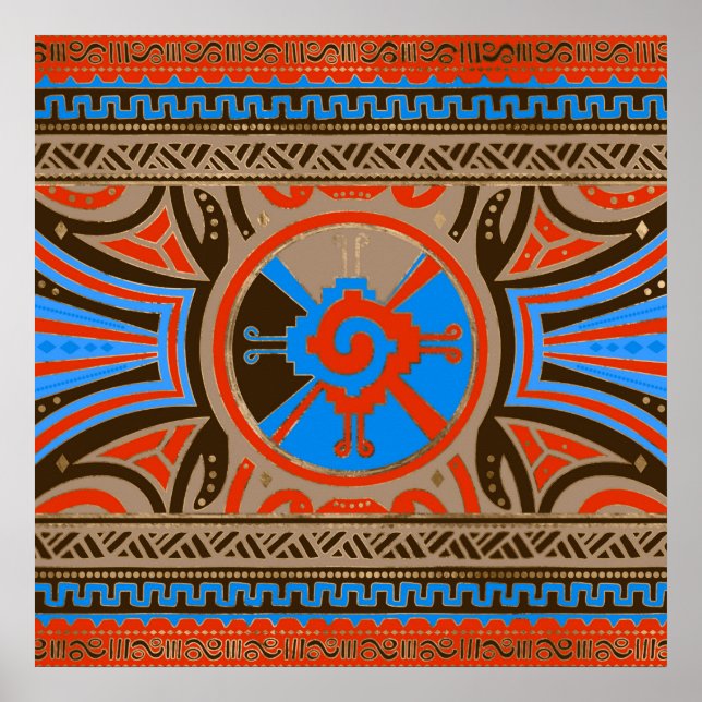 Poster Symbole coloré Hunab Ku Mayan #4 (Devant)