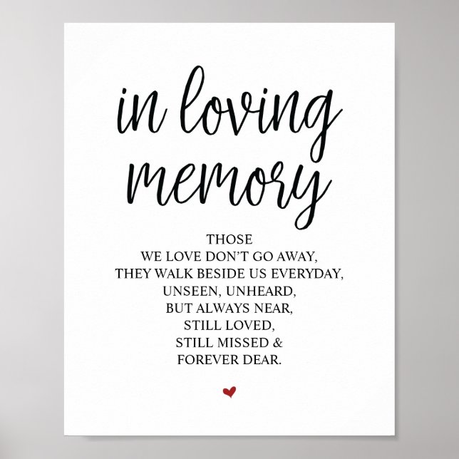 Poster Symbole commémoratif de l'amour dans notre coeur (Devant)