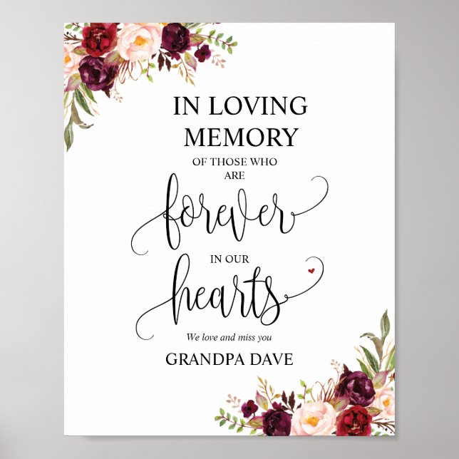 Poster Symbole commémoratif Forever In Our Hearts v4 (Devant)