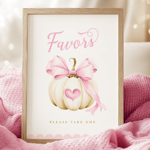 Poster Symbole Coquette Citrouille Baby shower Faveurs