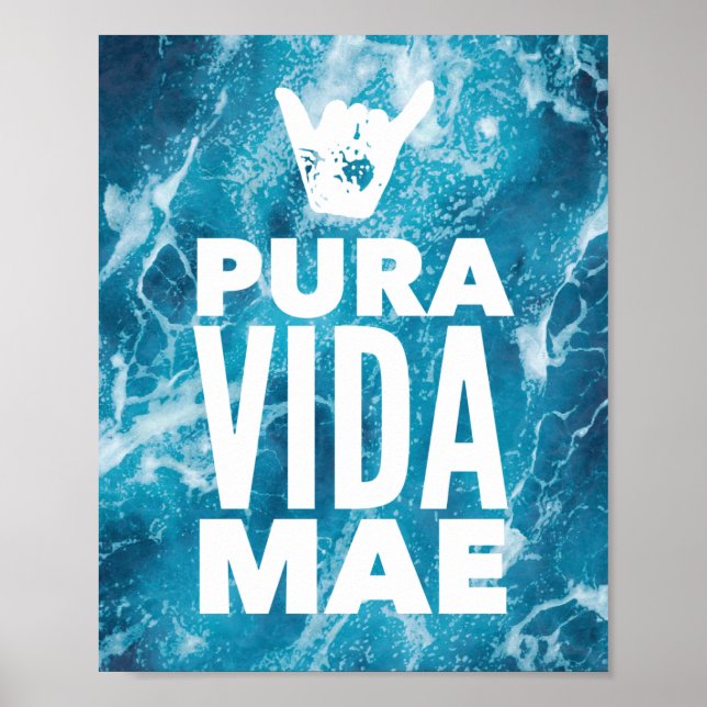 Poster SYMBOLE Costa Rica Pura Vida Mae Shaka (Devant)