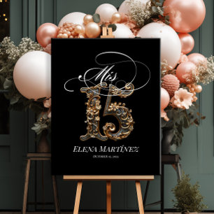 Poster Symbole d'accueil Mis Quince Quinceanera