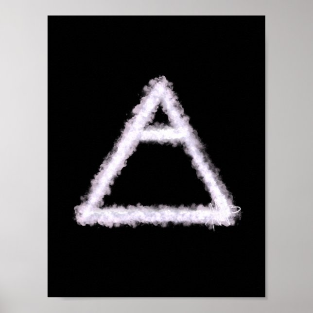 Poster Symbole d'alchimie de l'élément d'air émietté (Devant)
