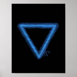 Poster Symbole d'alchimie des éléments d'eau ondulée