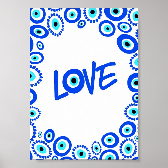 Poster Symbole d'amour des yeux mal (Devant)