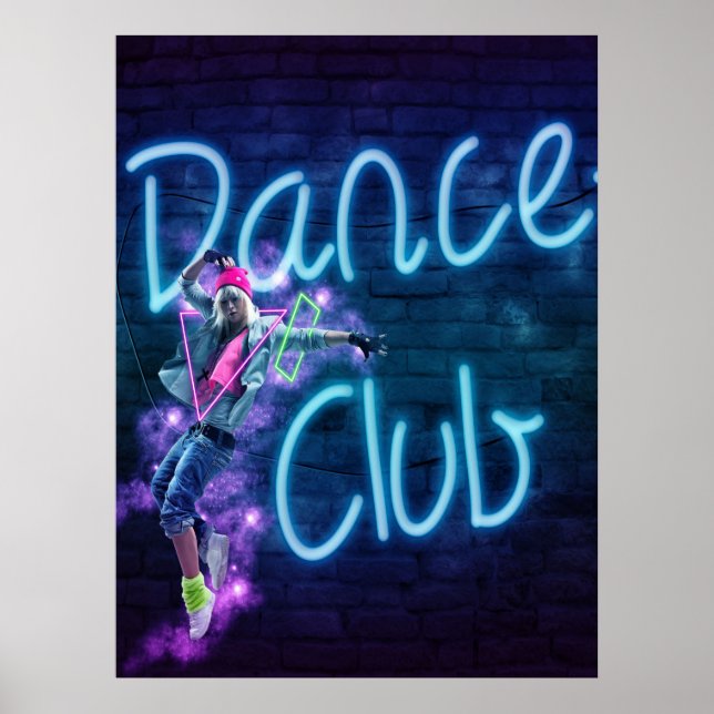 Poster Symbole Dance Club Neon (Devant)