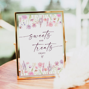 Poster Symbole d'anniversaire Boho rose Fleur sauvage