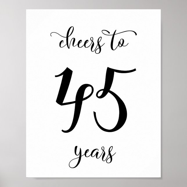 Poster Symbole d'anniversaire de 45 ans (Devant)
