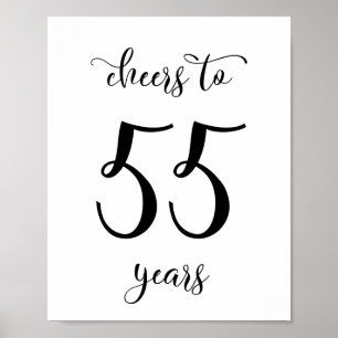 Poster Symbole d'anniversaire de 55 ans