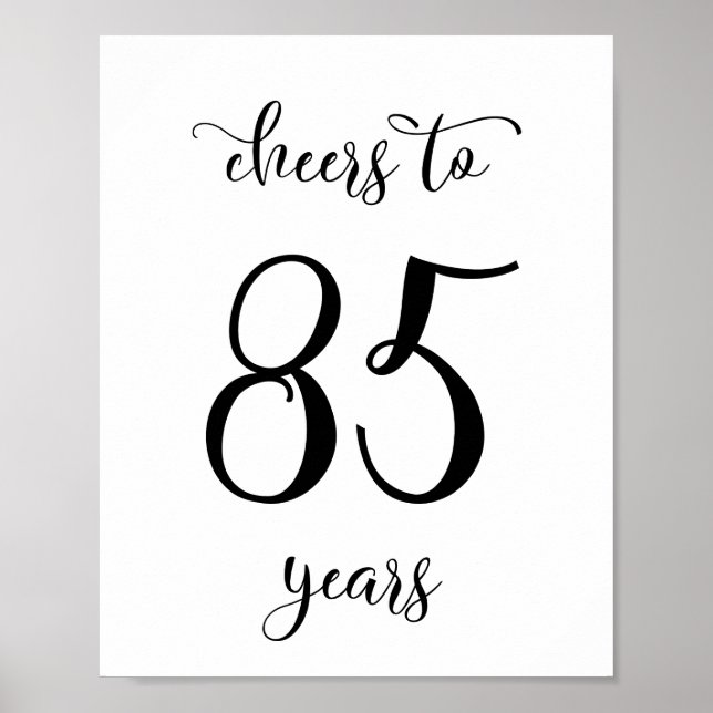 Poster Symbole d'anniversaire de 85 ans (Devant)