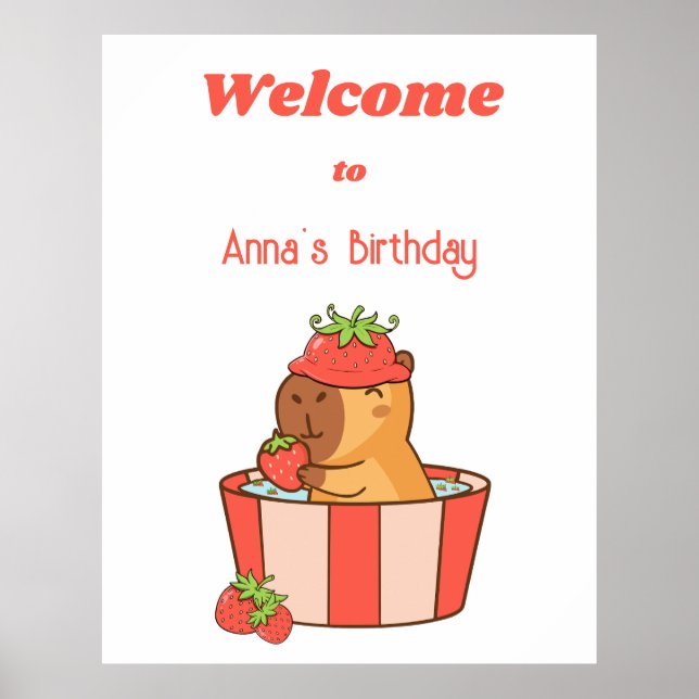 Poster Symbole d'anniversaire de Capybara | Symbole de la (Devant)