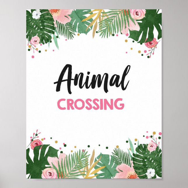 Poster Symbole d'anniversaire de la fille Safari Tropical (Devant)