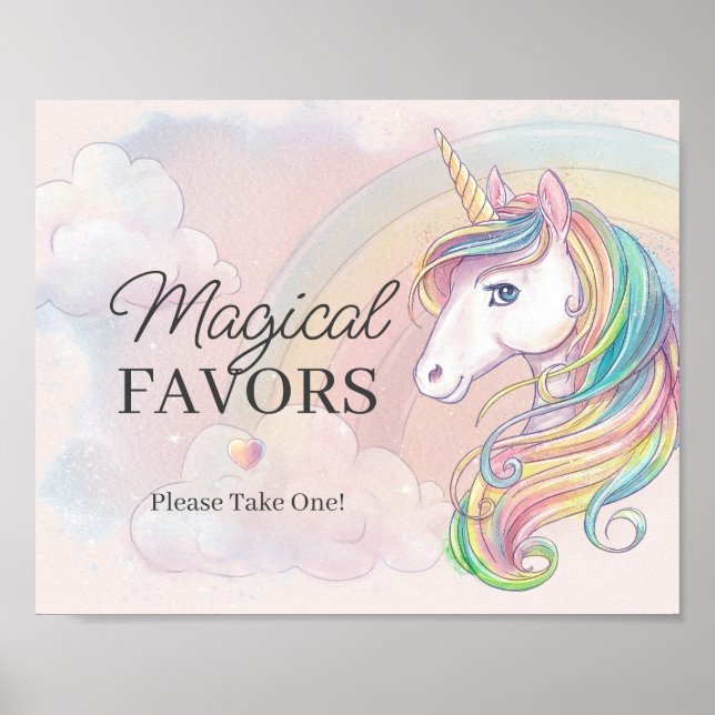 Poster Symbole d'anniversaire de la licorne (Devant)