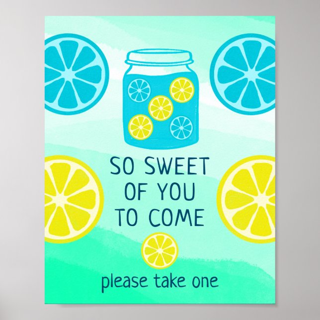 Poster Symbole d'anniversaire de la limonade bleue (Devant)