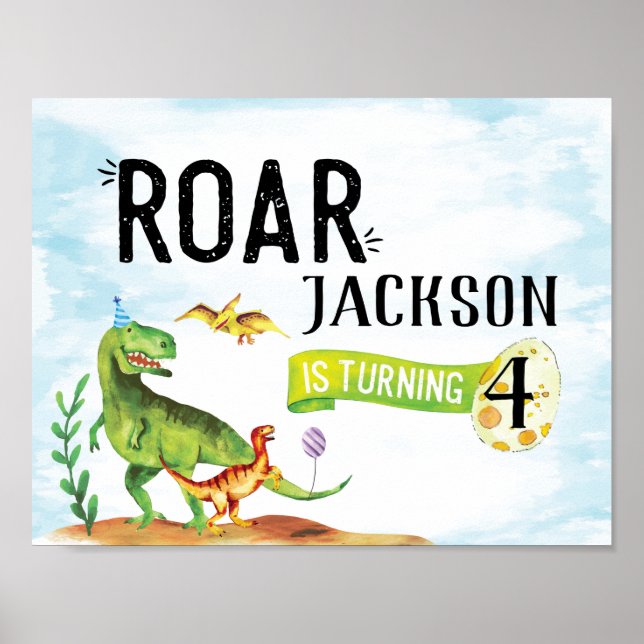 Poster Symbole d'anniversaire de la route de Dinosaur (Devant)