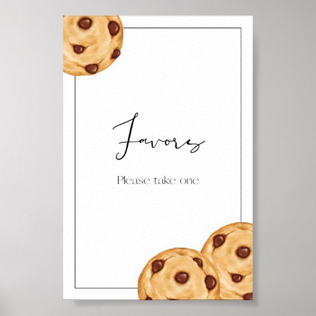 Poster Symbole d'anniversaire du lait et des biscuits (Devant)