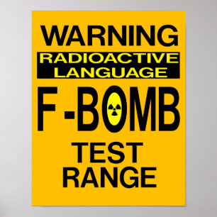 Poster Symbole d'avertissement de la bombe F-Bomb