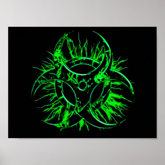 Poster Symbole d'avertissement de retombées toxiques biod (Devant)