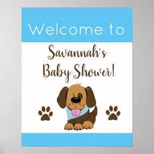 Poster SYMBOLE DE Baby shower Brown Puppy
