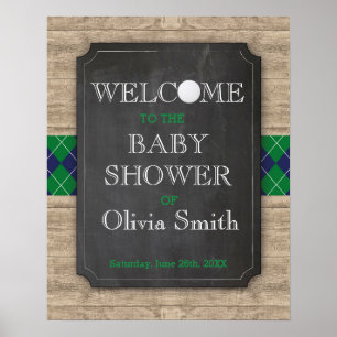 Poster Symbole de Baby shower de bienvenue Golf