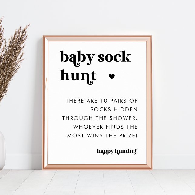 Poster Symbole de Baby shower de chasse aux bêtes de la t (Créateur téléchargé)