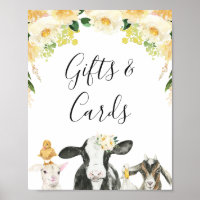 Symbole de Baby shower de la ferme Jaune Rose Moo 