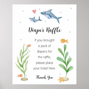 Poster Symbole de Baby shower de requin