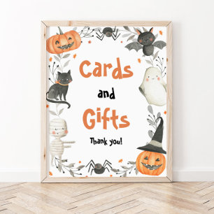 Poster Symbole de Baby shower et cadeaux d'Halloween