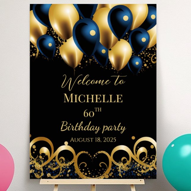 Poster Symbole de bienvenue de fête d'anniversaire (Créateur téléchargé)