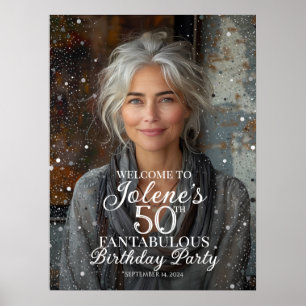 Poster Symbole de bienvenue de fête d'anniversaire avec p