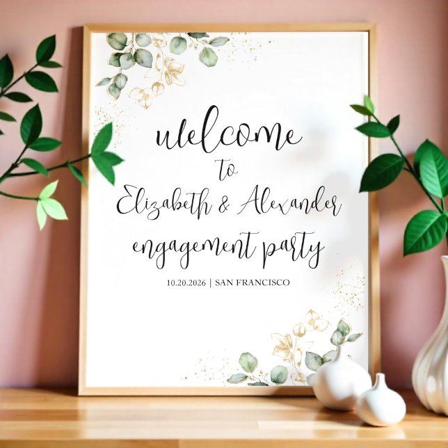 Poster Symbole de bienvenue de la fête de mariage verdoya (Créateur téléchargé)