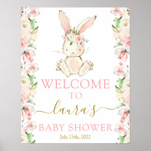 Poster Symbole de bienvenue de la fille Bunny