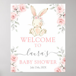Poster Symbole de bienvenue de la fille Bunny