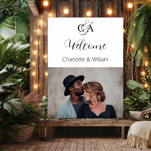Poster Symbole de bienvenue du mariage monogrammé